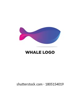 Símbolo de logotipo de ballena azul Ilustración vectorial, ballena de logotipo vectorial para logística, entrega, negocios, alimentación, barco