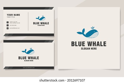 Blauwal-Logo-Vorlage auf Monogramm-Art