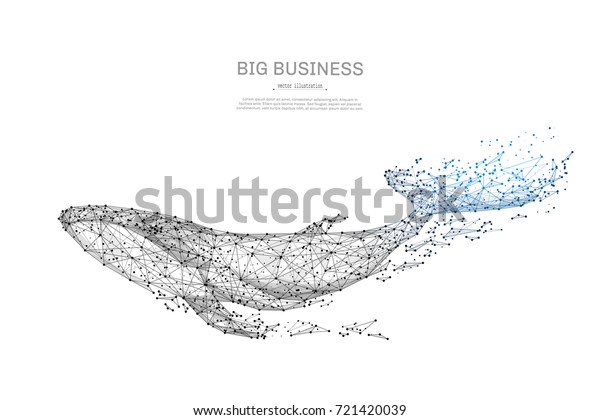 Baleine Bleue Filaire Low Poly Isole Noir Image Vectorielle De Stock Libre De Droits