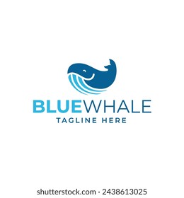 blue whale marine life logo design