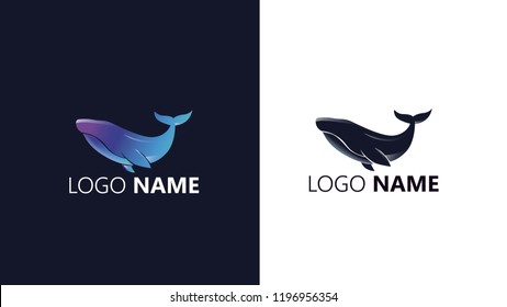 blue whale modern logo