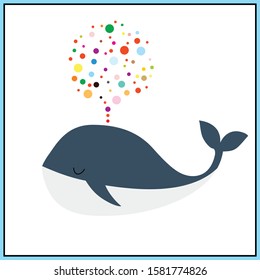 Blue whale, nursery room poster