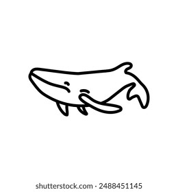Blauwal-Umrisssymbol, Vektorillustration