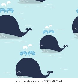 Blue Whale pattern.  Vector eps 10