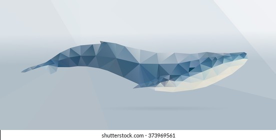 Blue whale. Polygonal illustration.