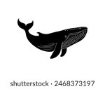 Blue whale silhouette, Whale silhouette, Blue whale icon set, Whale clipart.