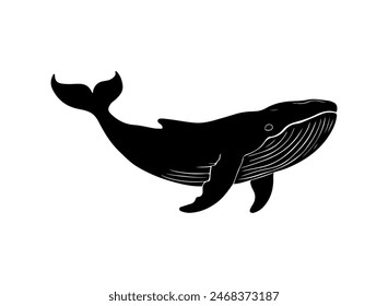 Silueta de ballena azul, Silueta de ballena, Conjunto de iconos de ballena azul, Clipart de ballena.