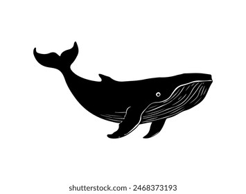 Blue whale silhouette, Whale silhouette, Blue whale icon set, Whale clipart.