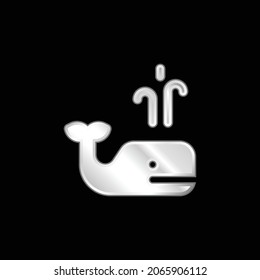 Blue Whale silver plated metallic icon