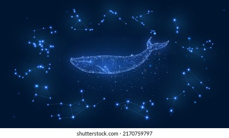 Blue whale from the stars and constellations of the zodiac