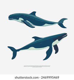 blue whale vector design asset in a minimalist style. perfect for ocean-themed projects, educational materials, or environmental campaigns. This elegant vector graphic is ideal as a symbol, icon, logo