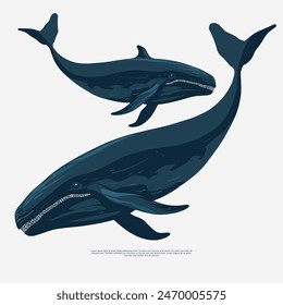 blue whale vector design asset in a minimalist style. perfect for ocean-themed projects, educational materials, or environmental campaigns. This elegant vector graphic is ideal as a symbol, icon, logo