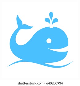 Blue whale vector eps icon isolated on white background