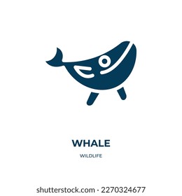 blue whale vector icon. blue whale, sea, nature filled icons from flat wildlife concept. Isolated black glyph icon, vector illustration symbol element for web design and mobile apps