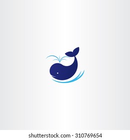 blue whale vector icon sign logo symbol