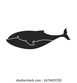 Blue whale vector icon.Black vector icon isolated on white background blue whale.