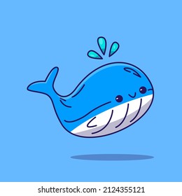 Blue Whale vector illustration, for various types of use