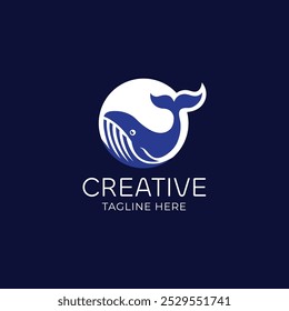 Blauwal-Vektorlogo-Design. Atemberaubende, moderne und vielseitige Branding-Lösungen
