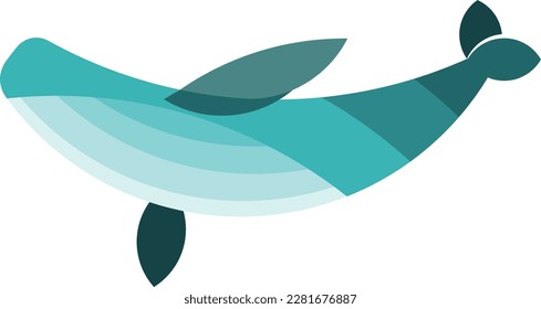 blue whale vector symbol color