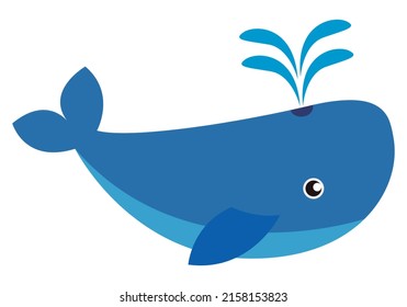 Blue whale in white background
