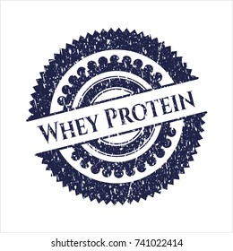 Blue Whey Protein rubber grunge texture seal