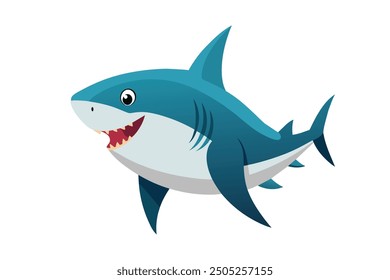 
Blue while flat vector illustration on white background