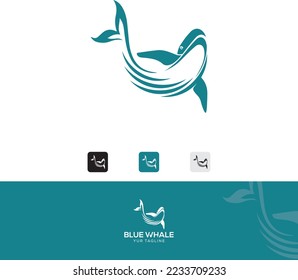 Blue While logo design - mascot logo design - finance logo vector
