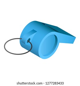 Blue whistle icon. Isometric of blue whistle vector icon for web design isolated on white background