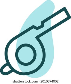 Blue whistle, illustration, vector on a white background.