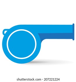 blue whistle on a white background