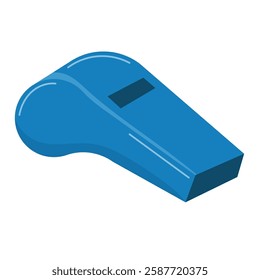 Blue whistle vector illustration, whistle clip art, clip art whistle, whistle flat icon design template elements