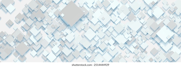 Fondo mínimo geométrico azul y blanco de los cuadrados del papel 3d de la tecnología. Diseño de Anuncio corporativo de Vector