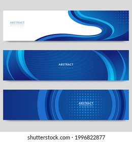 Blue and white abstract background banner