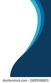 Blue and White Abstract Background with Curved Wave Design