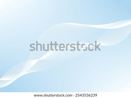 Blue and white abstract background with flowing design. Vector Illustration