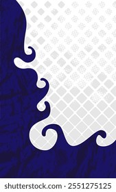 Blue and white abstract background with grunge halftone texture and modern design illustration template for sports uniform