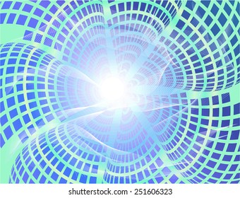Blue and white, abstract background with lights