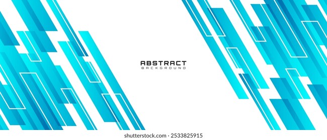 Blue white abstract background overlap layer on bright space with diagonal lines effect decoration. Modern graphic design element techno style concept for web banner, flyer, card, or brochure cover