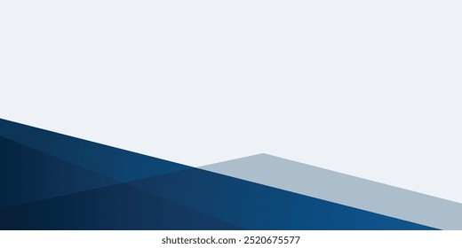 Blue white abstract banner background, geometric shapes design. Vector illustration