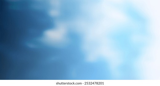 Textura de gradiente borrado abstrato azul e branco - Modelo de design criativo de fundo em larga escala - Fundo de vetor manchado, parecido com nuvens