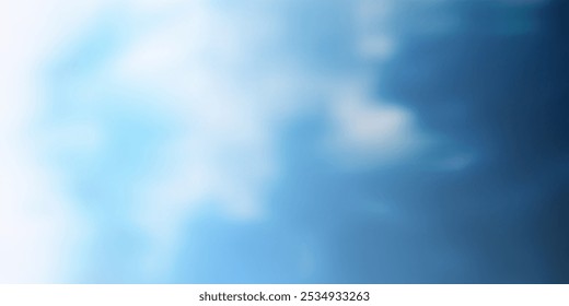 Textura de gradiente borrado abstrato azul e branco - Modelo de design criativo de fundo em larga escala - Fundo de vetor manchado, parecido com nuvens