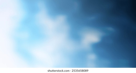 Textura de gradiente borrado abstrato azul e branco - Modelo de design criativo de fundo em larga escala - Fundo de vetor manchado, parecido com nuvens