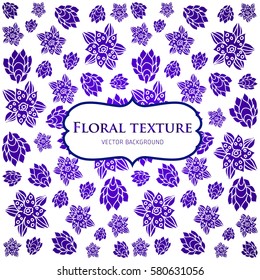 blue white abstract floral vector background, flowers