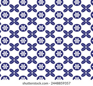 flores abstractas azules y blancas. patrón sin costuras de Vector. textura floral sobre fondo blanco