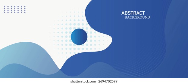 Fondo fluido abstracto blanco azul con forma de semitono