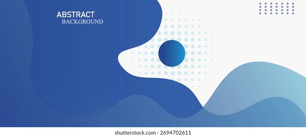 Fondo fluido abstracto blanco azul con forma de semitono