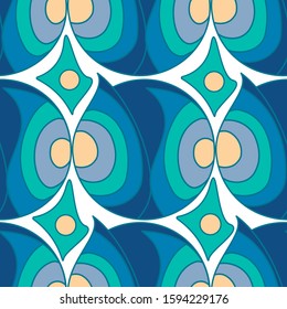 Blue and white abstract geometric pattern.