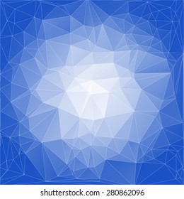 Blue white abstract geometric rumpled triangular low poly style vector illustration graphic background