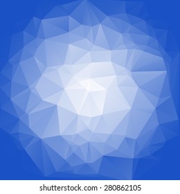 Blue white abstract geometric rumpled triangular low poly style vector illustration graphic background