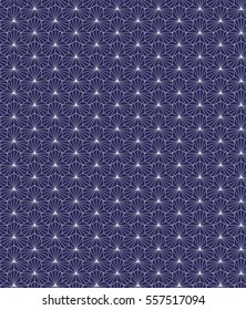 Blue & White abstract geometric seamless vector background. Inspired by traditional Japanese textiles. Use for interior, clothes & pillow decoration, craft. Eps10 contains the pattern swatch